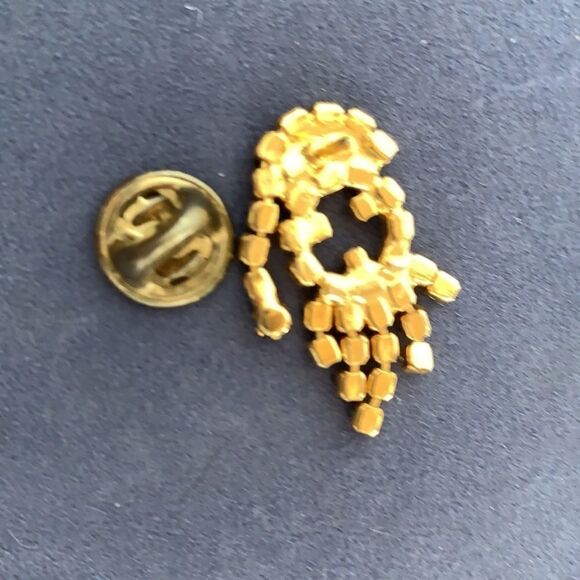 Santa rhinestone pin back with trembling beard - Picture 3 of 3